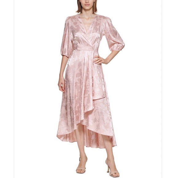 Calvin Klein Dresses & Skirts - NWT Floral Jacquard Faux-Wrap Dress Size 14